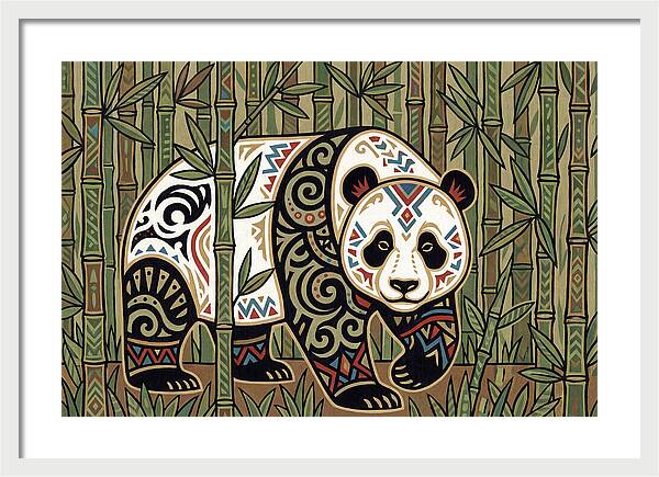 Giant Panda Among Bamboo