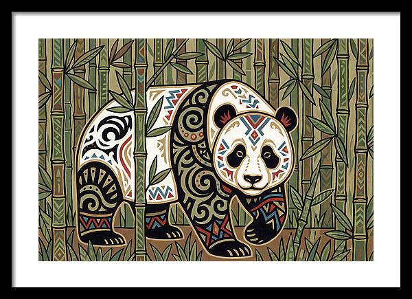 Giant Panda Among Bamboo