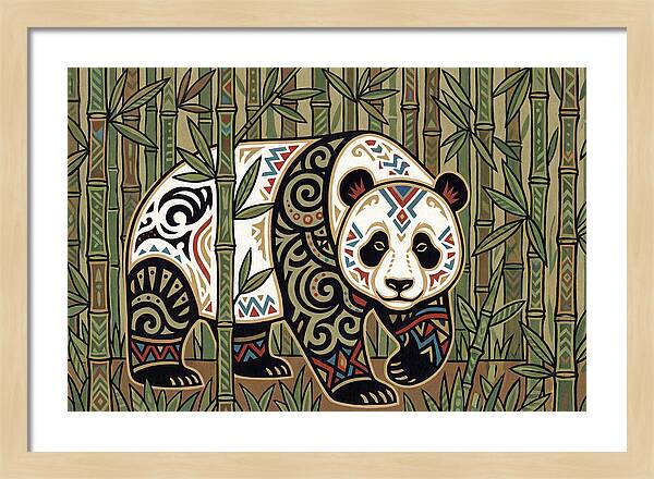 Giant Panda Among Bamboo