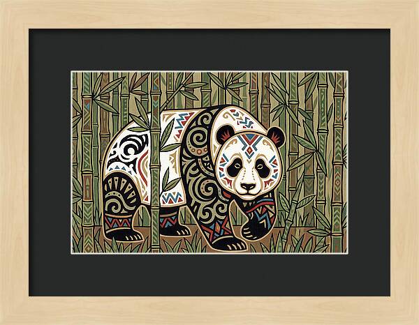 Giant Panda Among Bamboo