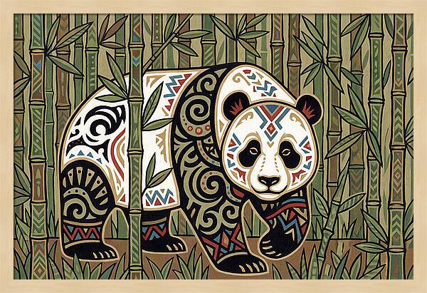 Giant Panda Among Bamboo