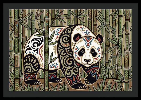 Giant Panda Among Bamboo