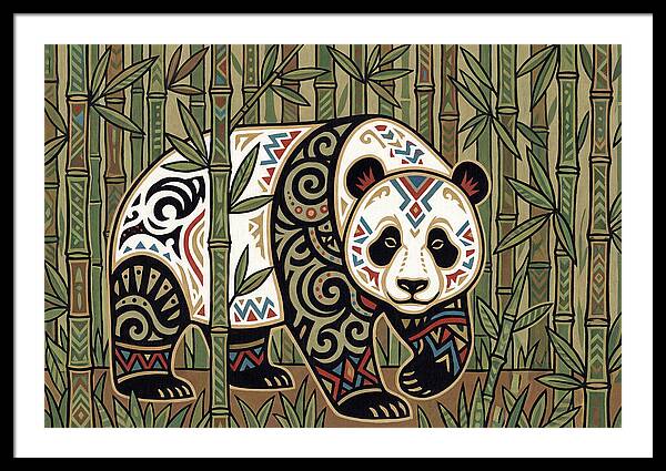 Giant Panda Among Bamboo