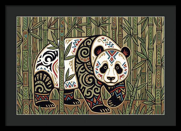 Giant Panda Among Bamboo