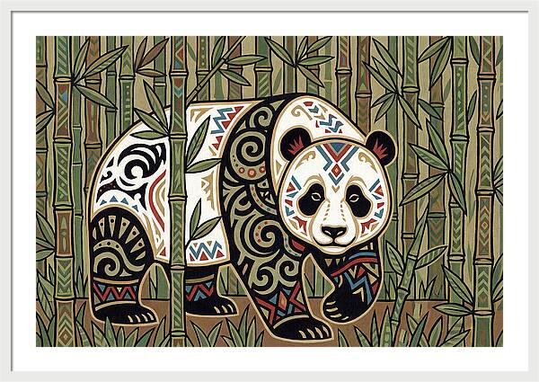 Giant Panda Among Bamboo