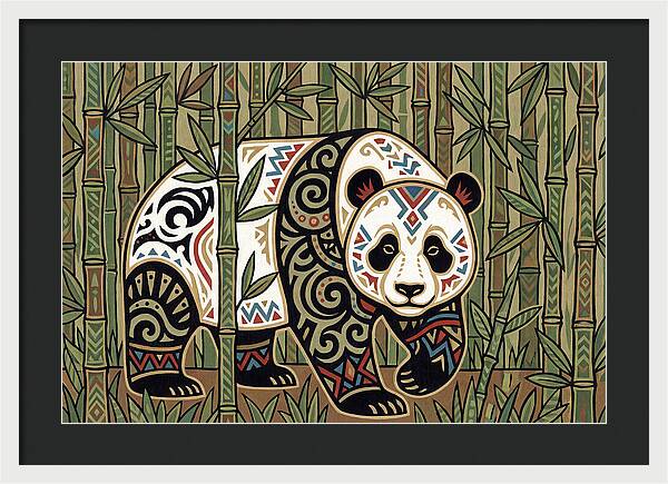 Giant Panda Among Bamboo