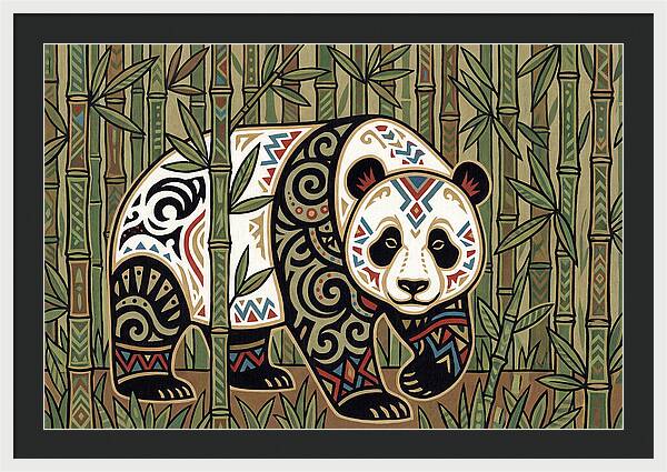 Giant Panda Among Bamboo