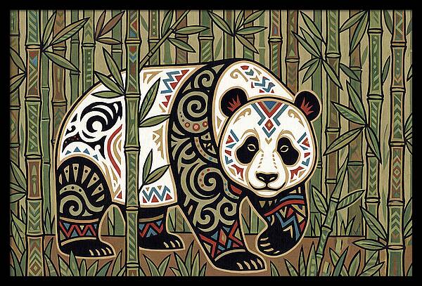 Giant Panda Among Bamboo
