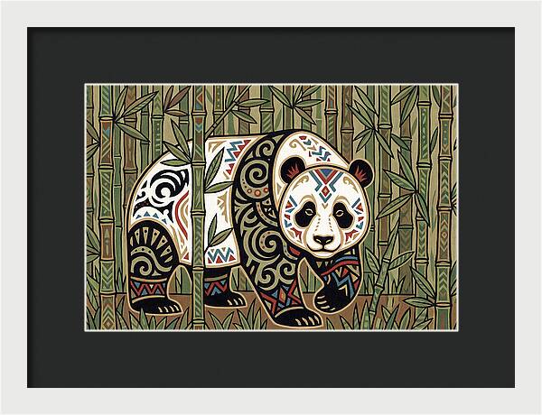 Giant Panda Among Bamboo