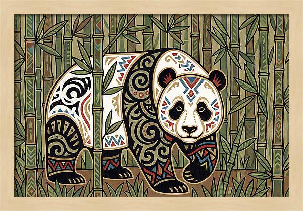 Giant Panda Among Bamboo