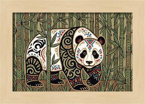 Giant Panda Among Bamboo