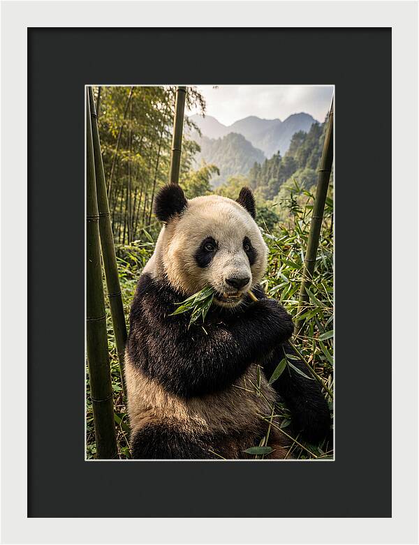 Giant Panda Enjoying Bamboo
