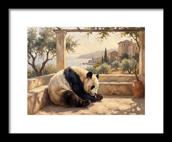 Giant Panda In A Mediterranean Setting