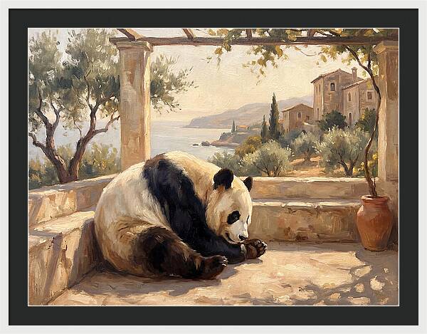 Giant Panda In A Mediterranean Setting