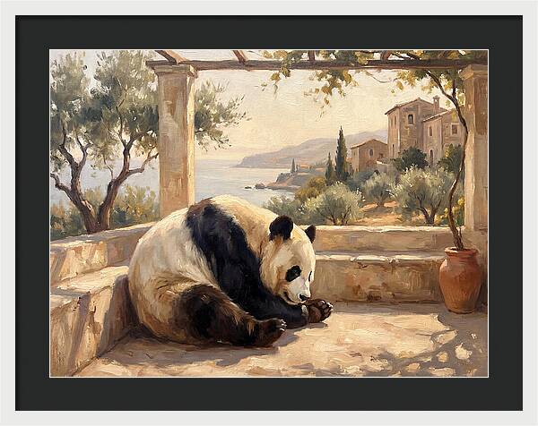Giant Panda In A Mediterranean Setting
