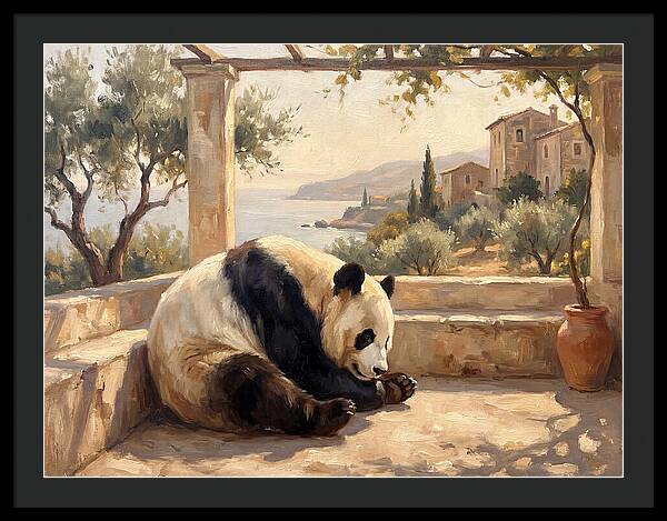 Giant Panda In A Mediterranean Setting
