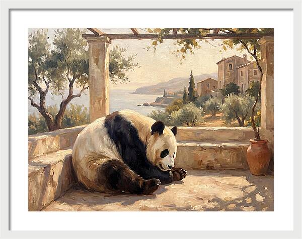 Giant Panda In A Mediterranean Setting