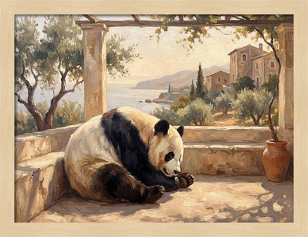 Giant Panda In A Mediterranean Setting