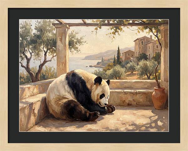 Giant Panda In A Mediterranean Setting