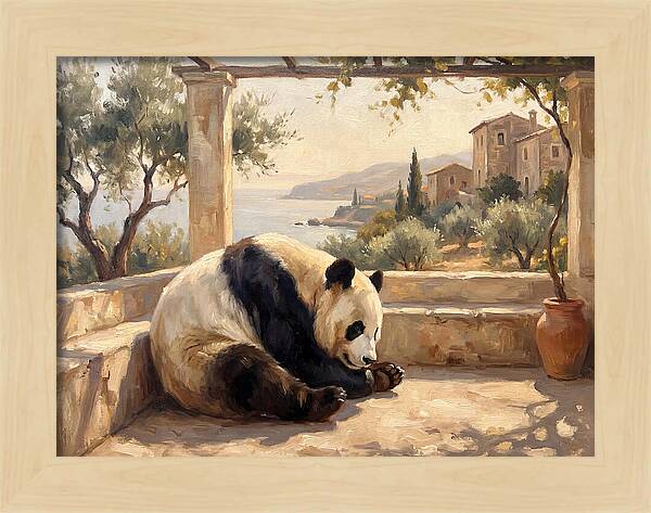 Giant Panda In A Mediterranean Setting