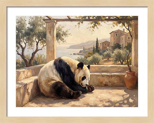 Giant Panda In A Mediterranean Setting