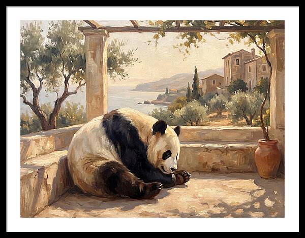 Giant Panda In A Mediterranean Setting
