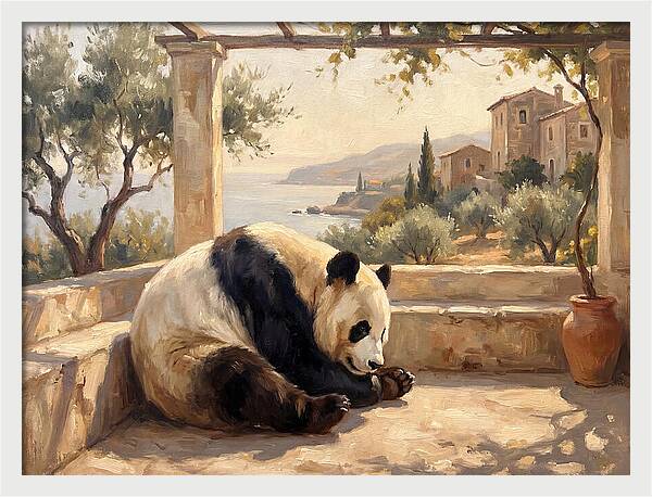 Giant Panda In A Mediterranean Setting
