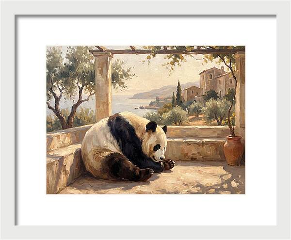 Giant Panda In A Mediterranean Setting