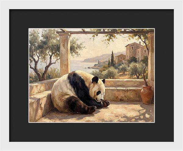 Giant Panda In A Mediterranean Setting