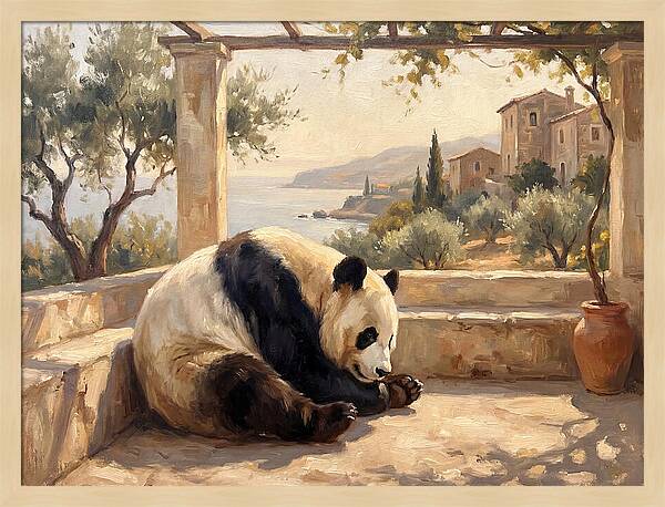 Giant Panda In A Mediterranean Setting