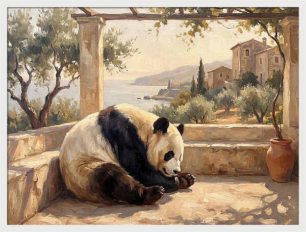 Giant Panda In A Mediterranean Setting