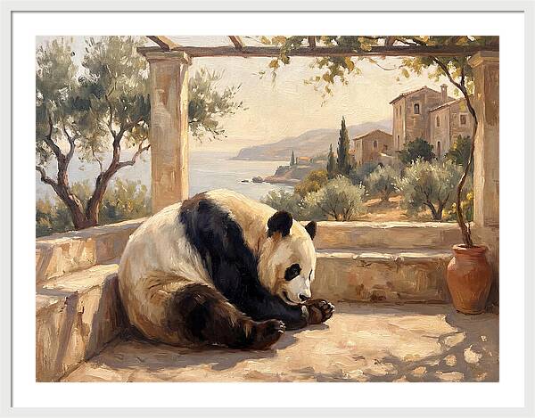 Giant Panda In A Mediterranean Setting