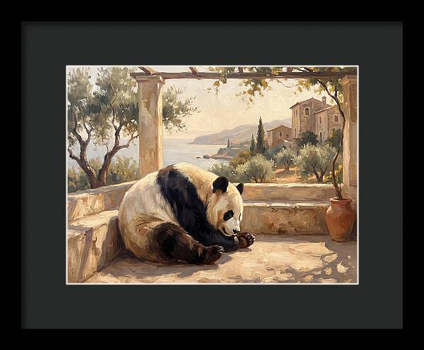 Giant Panda In A Mediterranean Setting