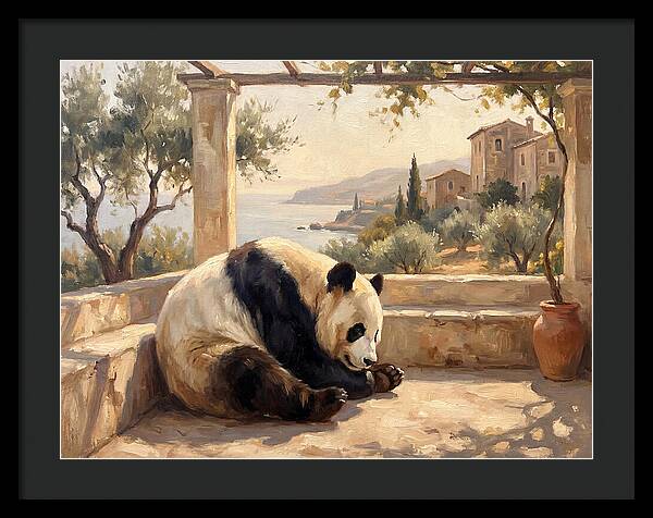 Giant Panda In A Mediterranean Setting