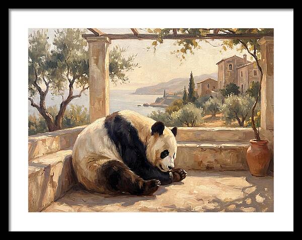 Giant Panda In A Mediterranean Setting