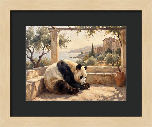Giant Panda In A Mediterranean Setting