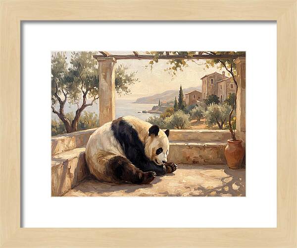 Giant Panda In A Mediterranean Setting