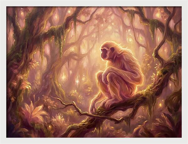 Gibbon In Enchanted Forest
