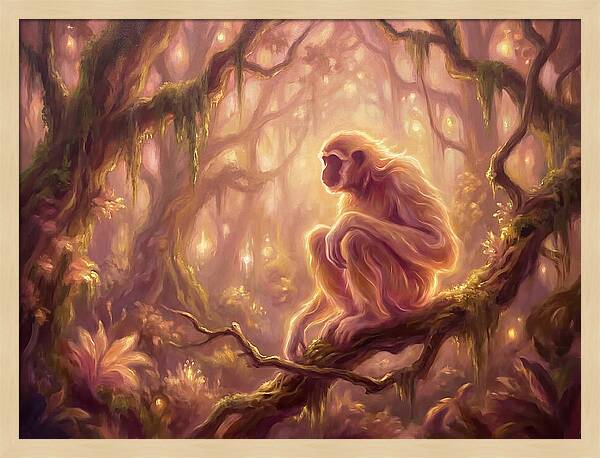 Gibbon In Enchanted Forest