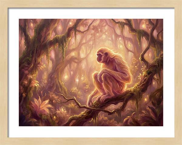 Gibbon In Enchanted Forest