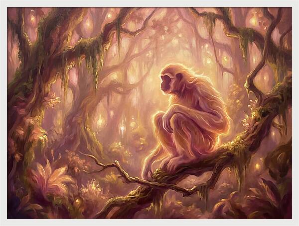 Gibbon In Enchanted Forest