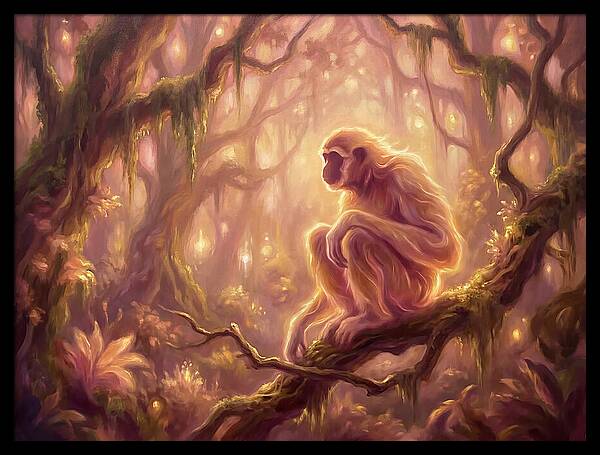 Gibbon In Enchanted Forest