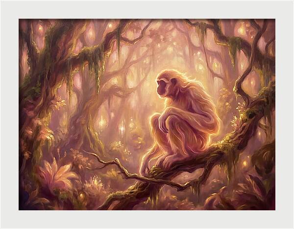 Gibbon In Enchanted Forest