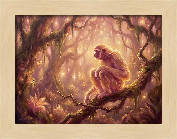 Gibbon In Enchanted Forest