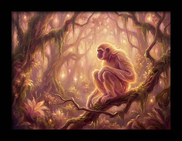 Gibbon In Enchanted Forest