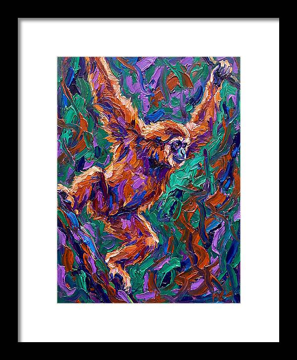 Gibbon In Vibrant Motion