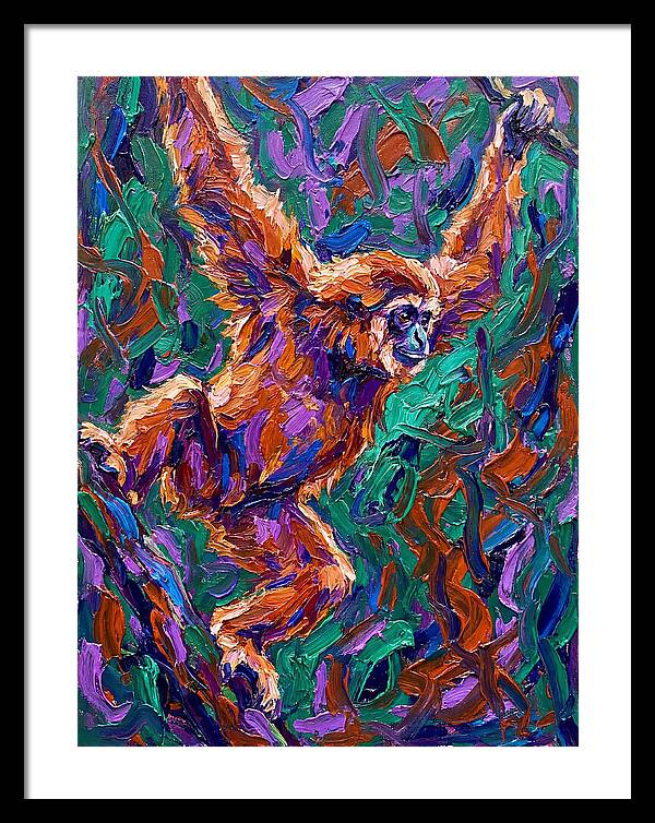 Gibbon In Vibrant Motion