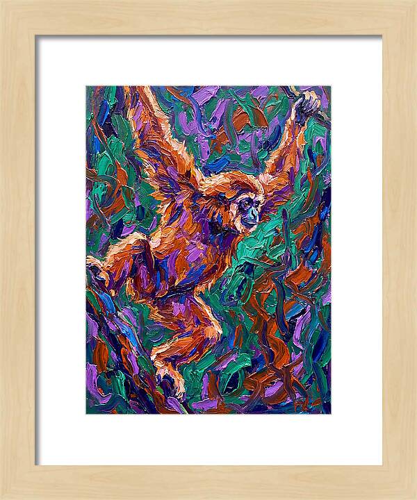 Gibbon In Vibrant Motion