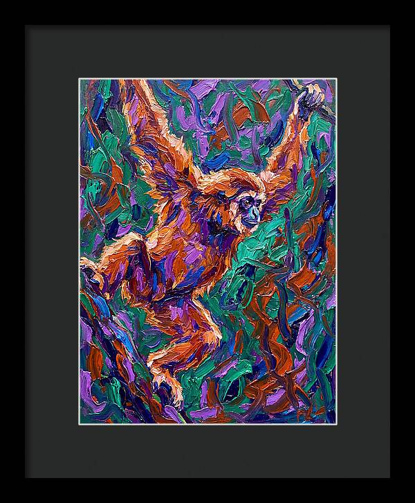 Gibbon In Vibrant Motion