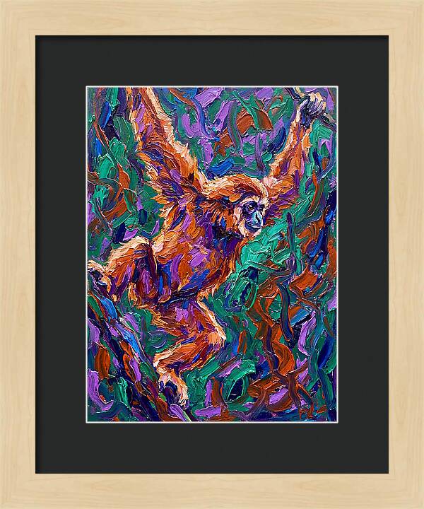 Gibbon In Vibrant Motion